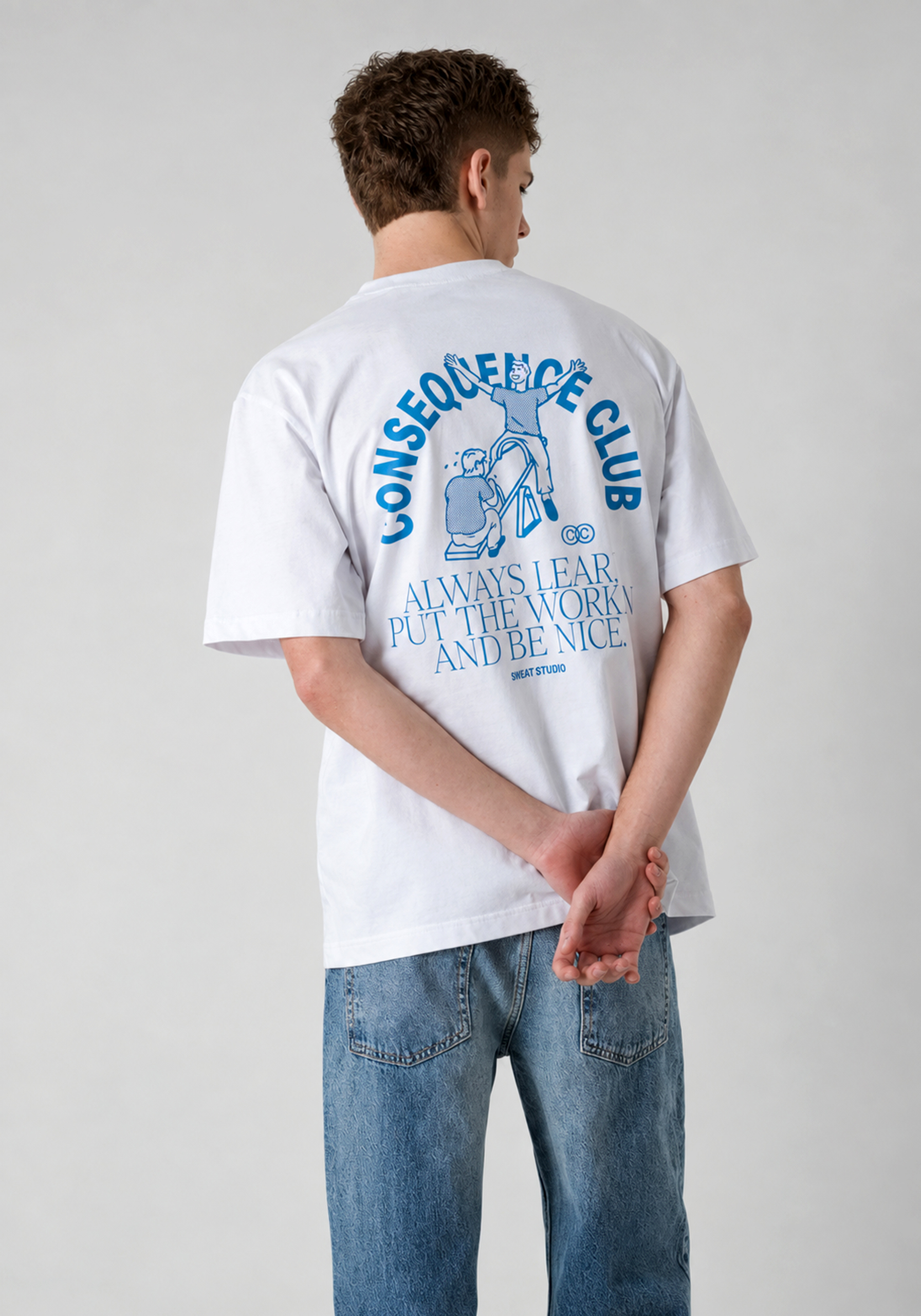 Seesaw T-shirt White (True Blue)