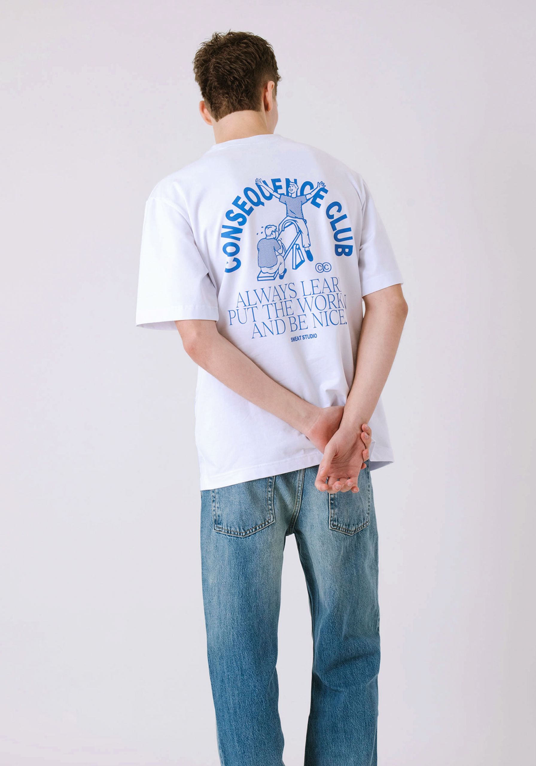 Seesaw T-shirt White (True Blue)