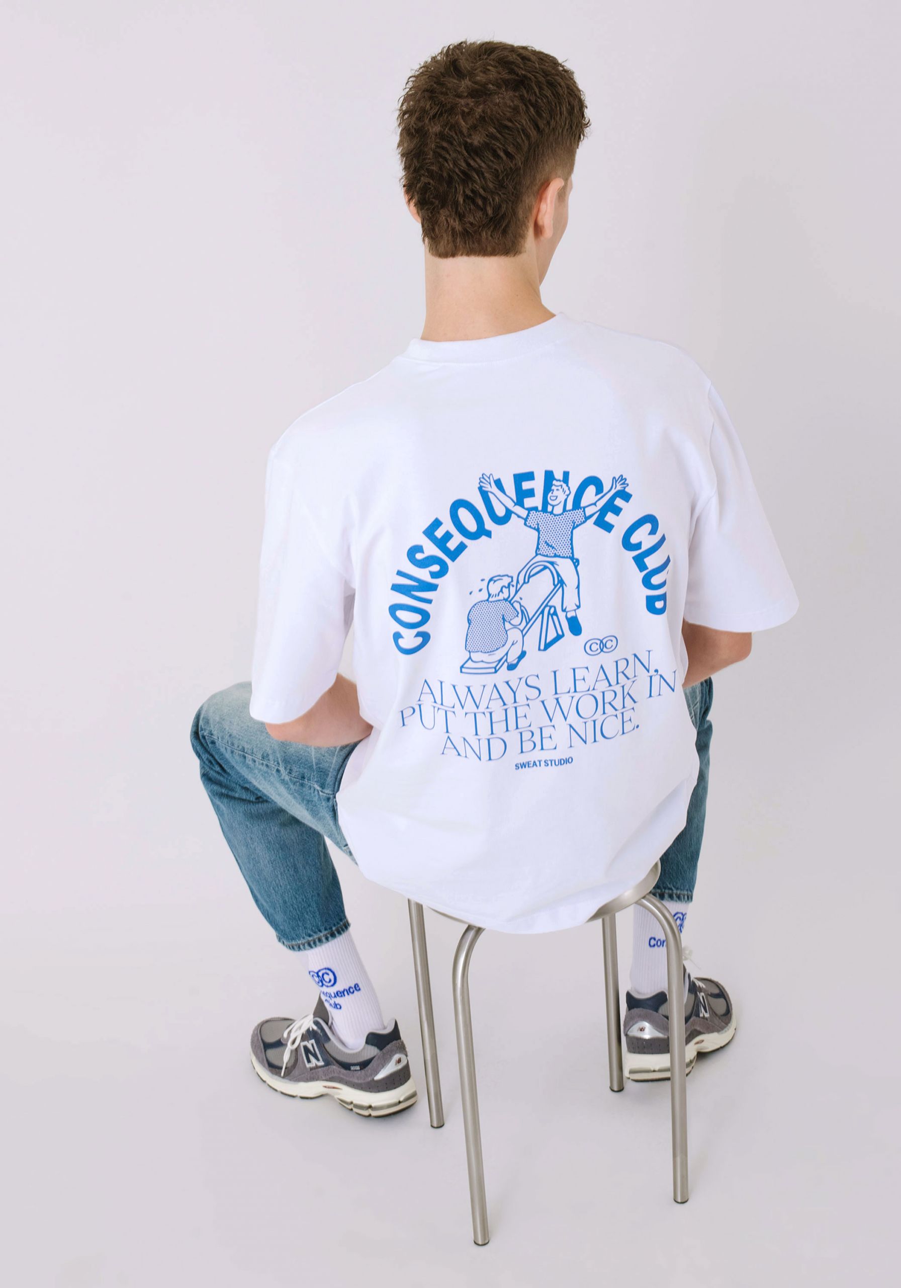 Seesaw T-shirt White (True Blue)