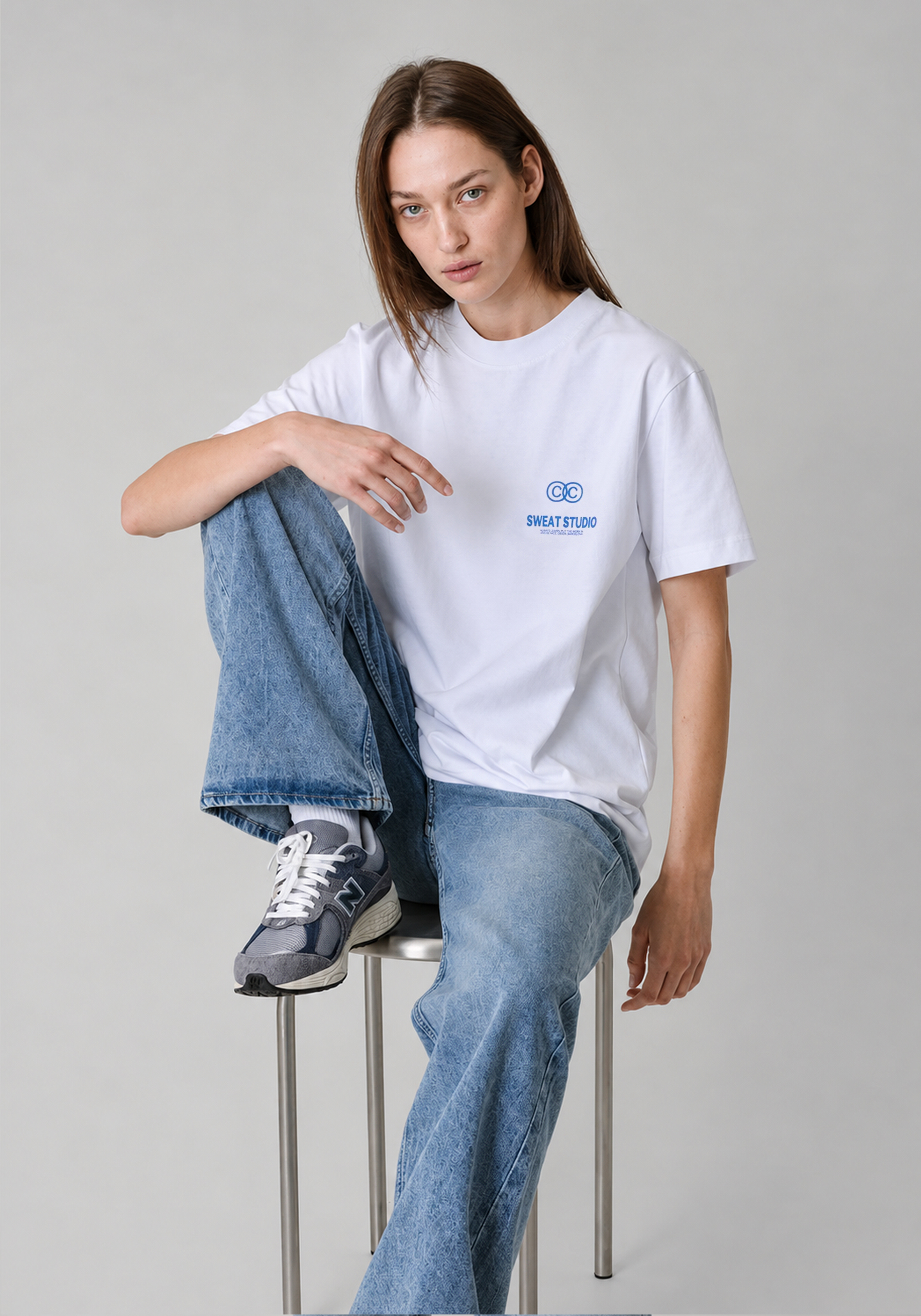 Seesaw T-shirt White (True Blue)