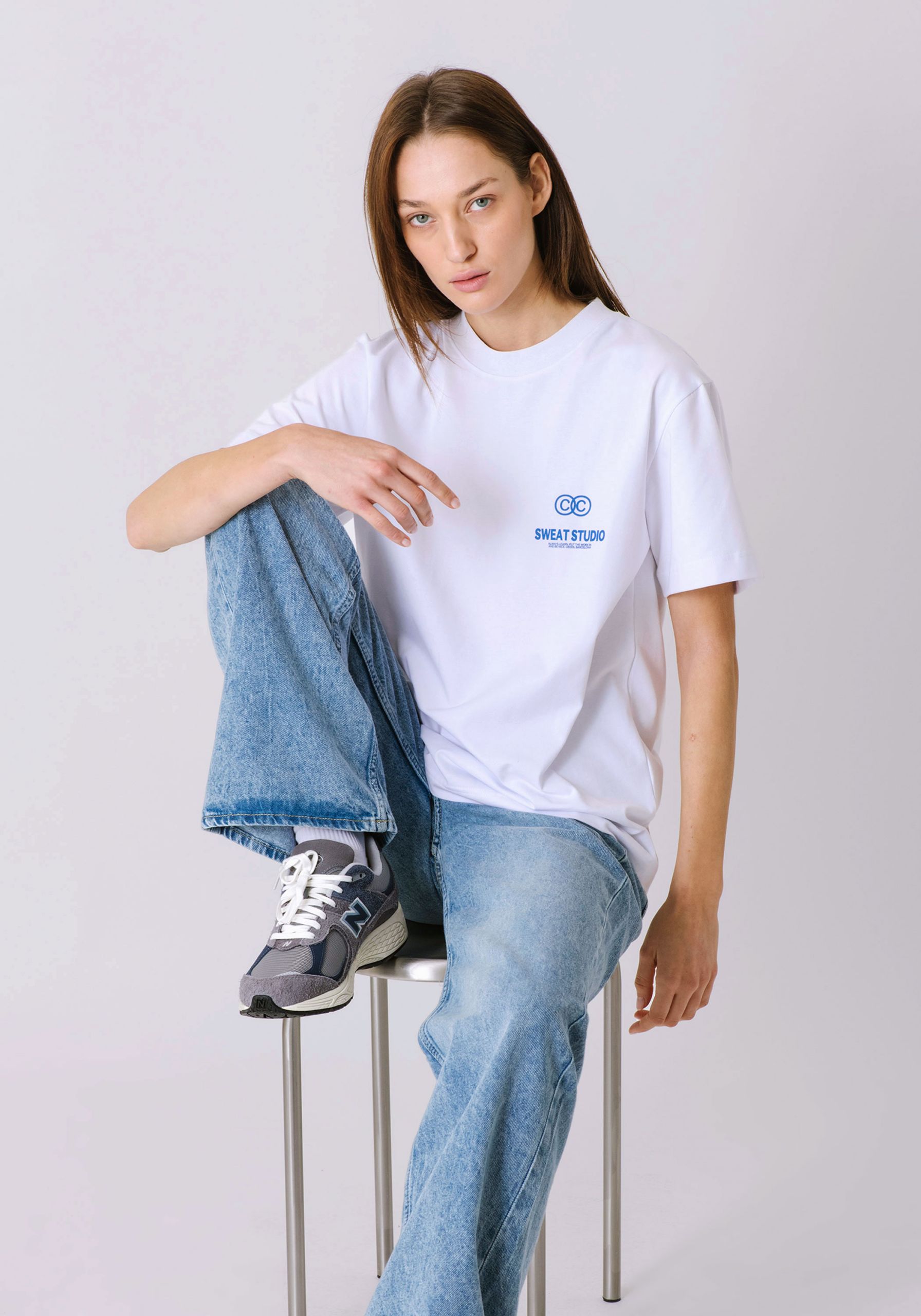 Seesaw T-shirt White (True Blue)