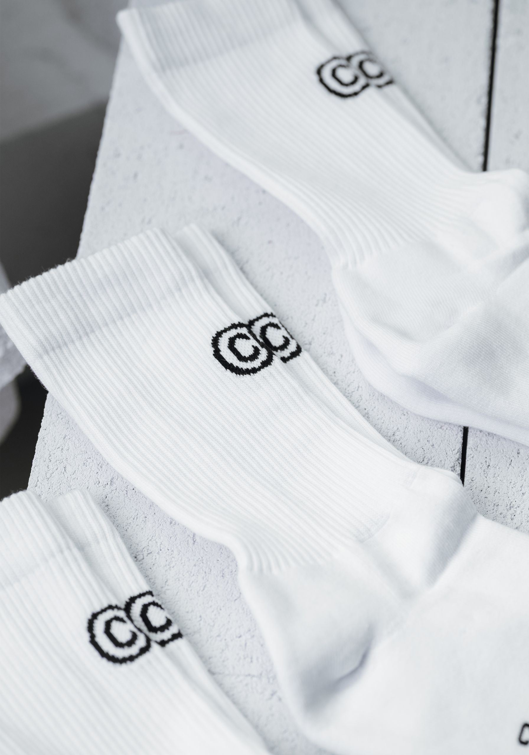 CC Socks White (Black Print)