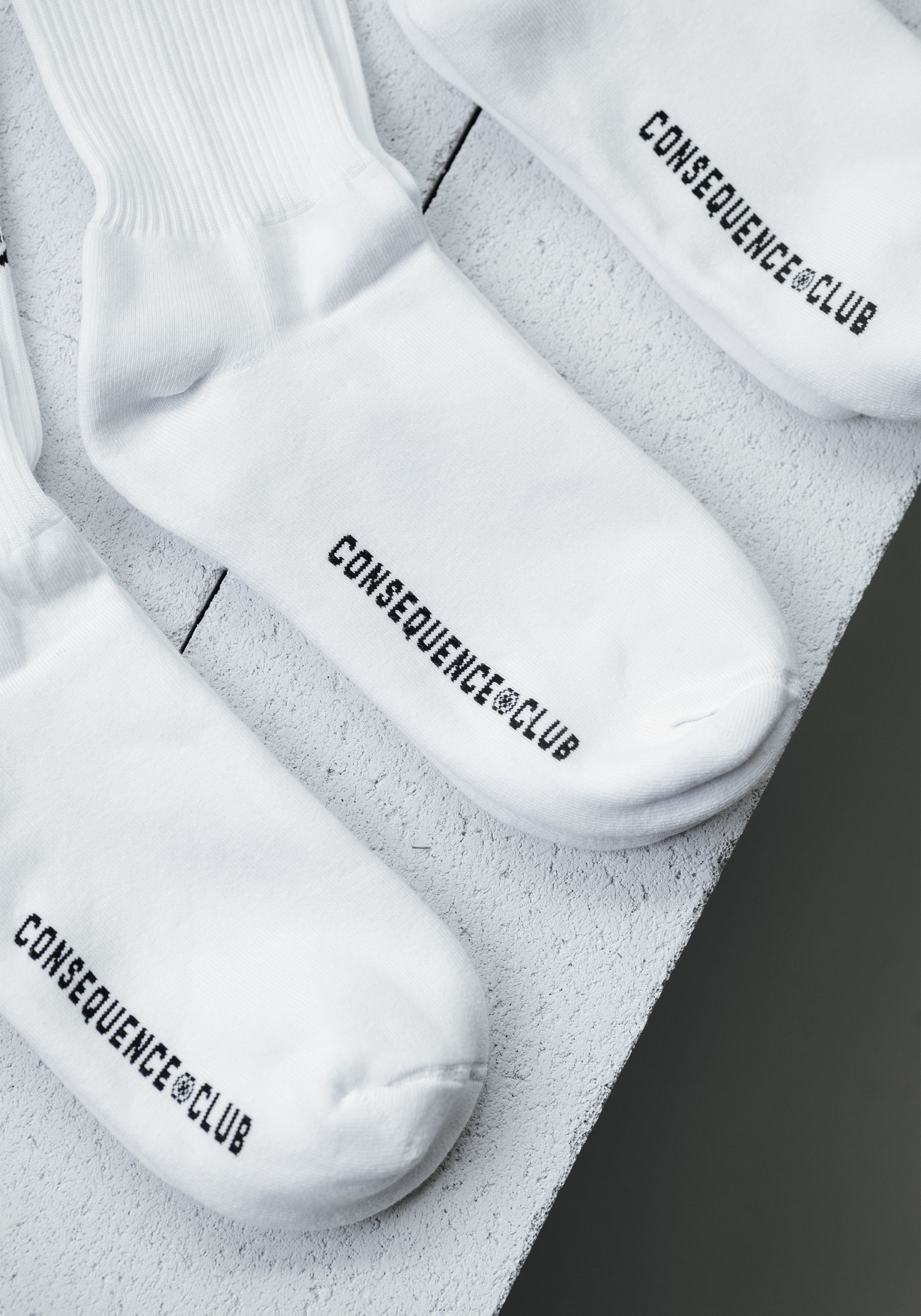 CC Socks White (Black Print)