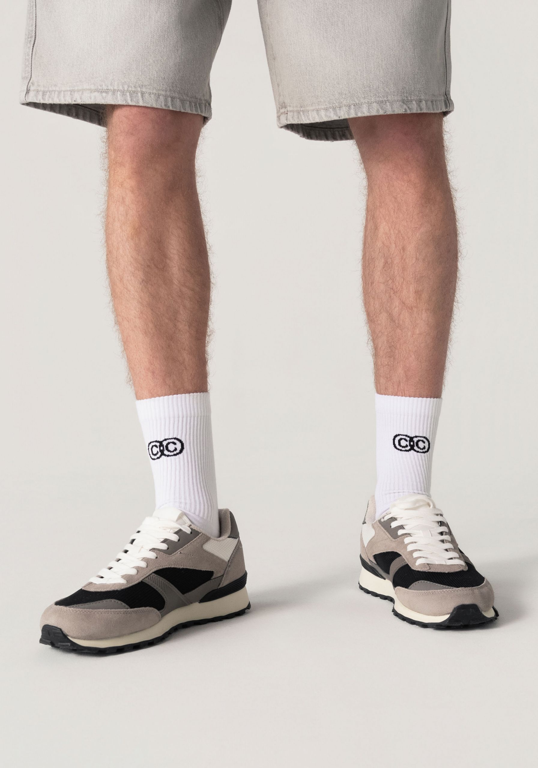 CC Socks White (Black Print)