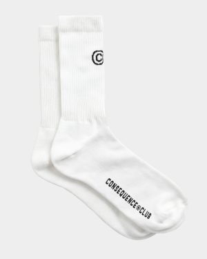 CC Socks White (Black Print)
