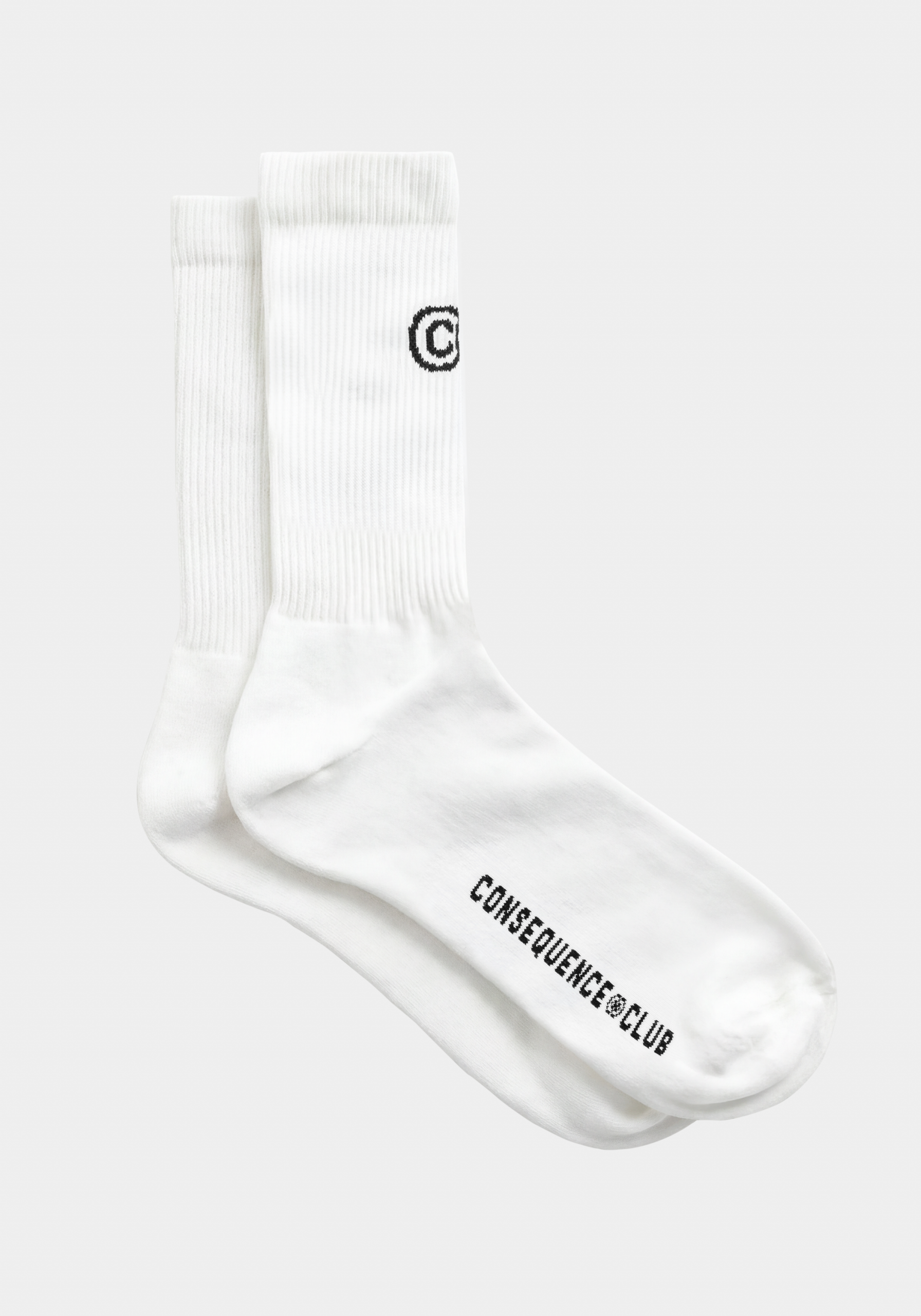 CC Socks White (Black Print)