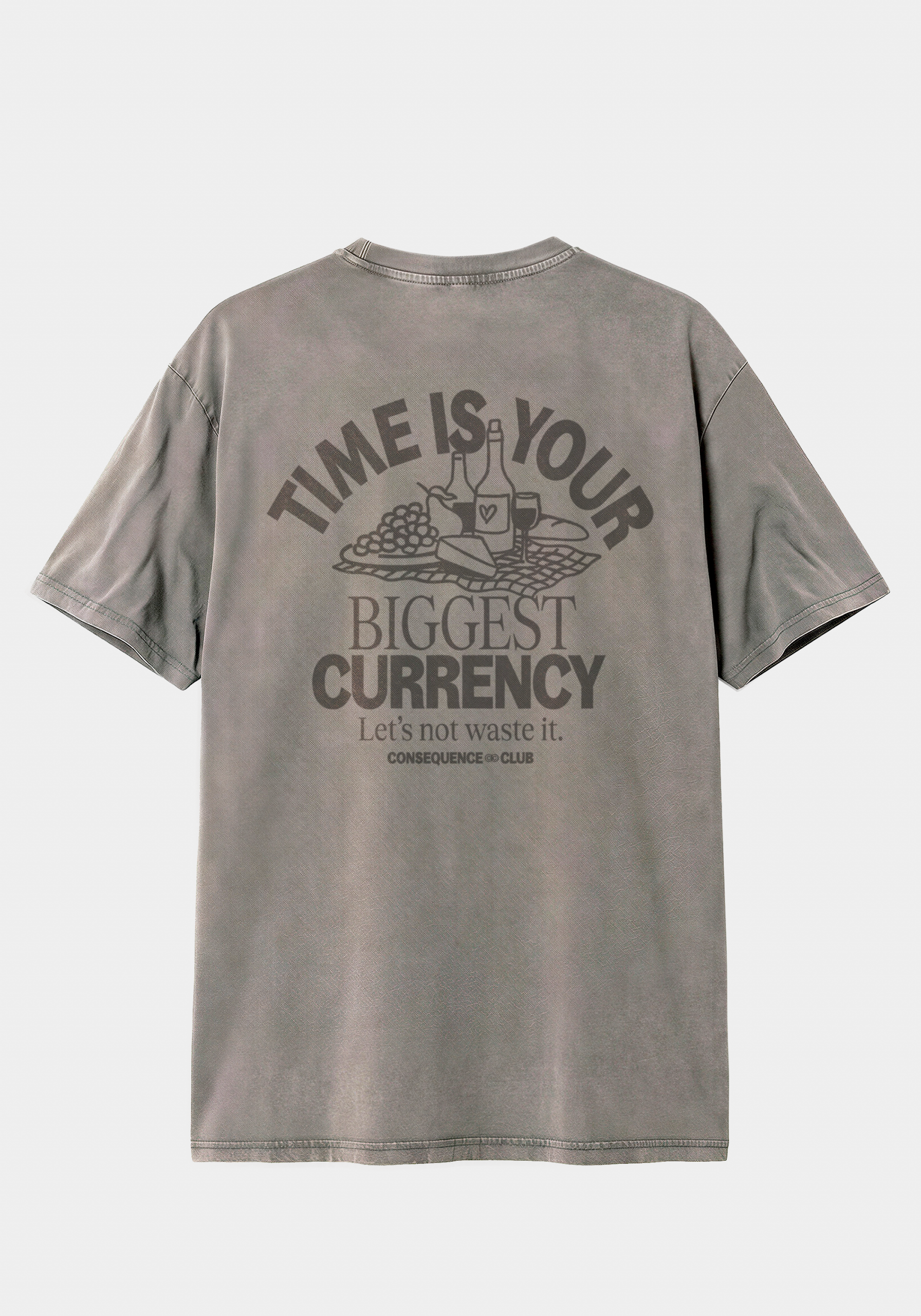 Picnic Time T-shirt Stone Gray Oversized