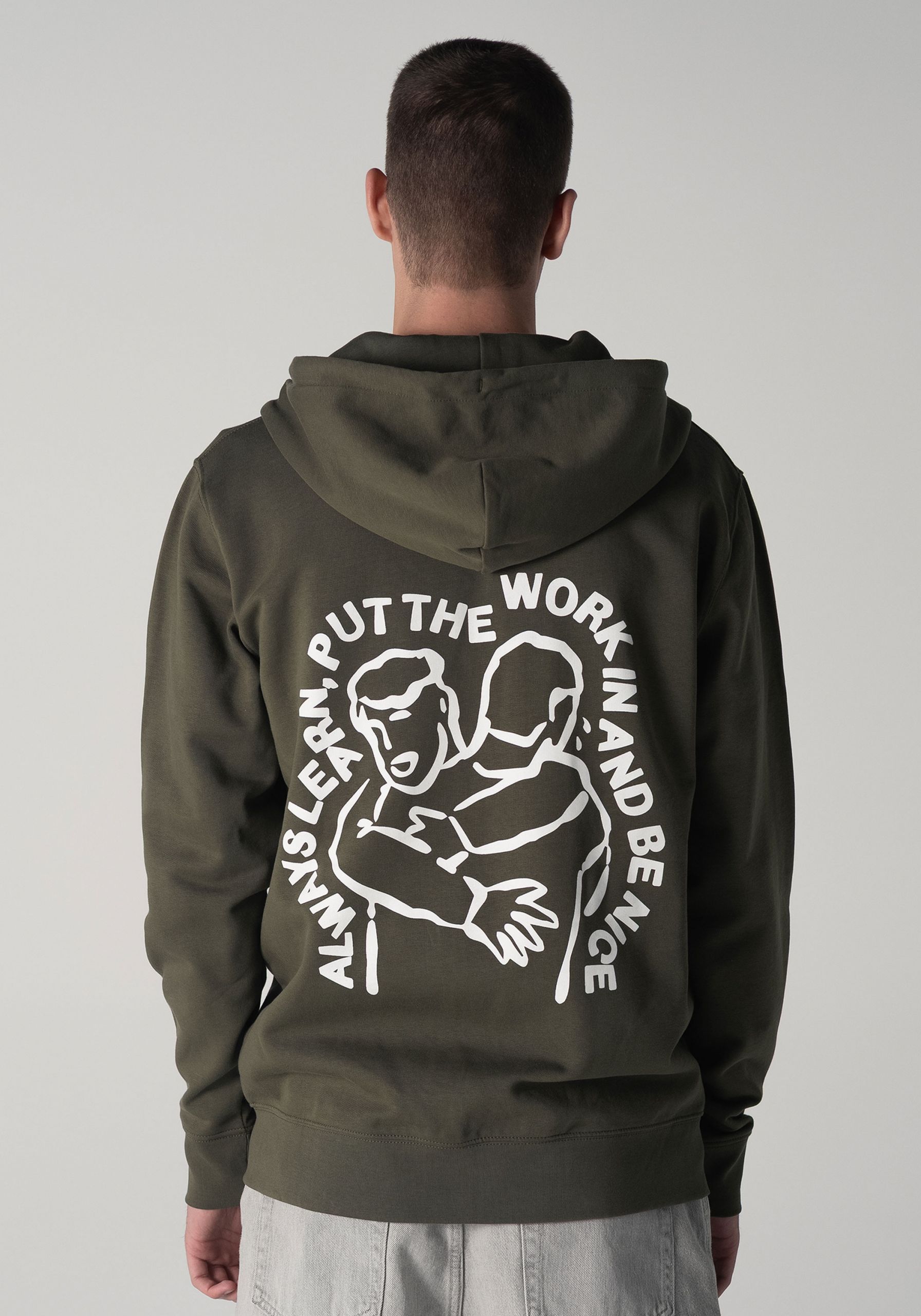 Be Nice Zipper Hoodie Utility Green