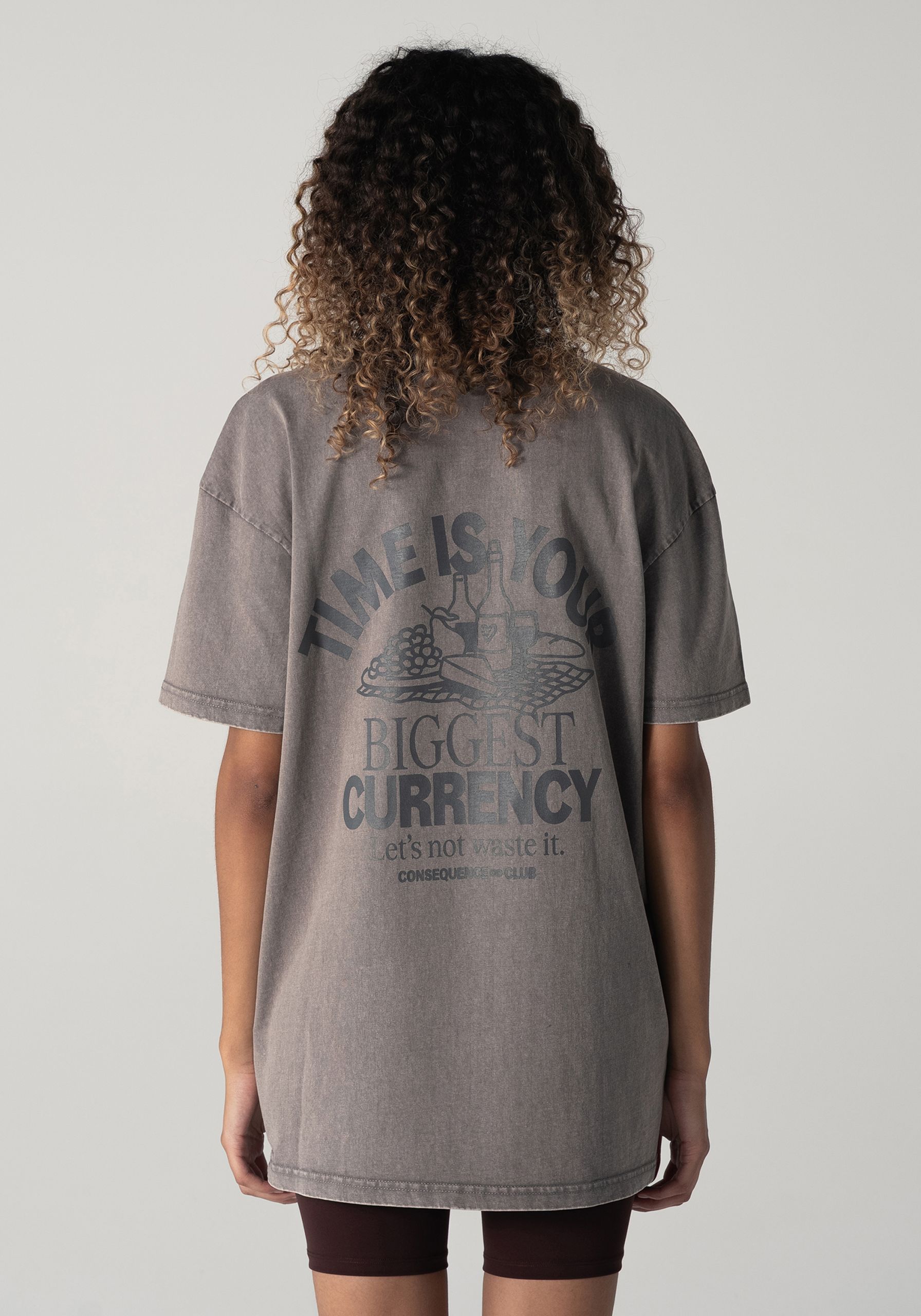 Picnic Time T-Shirt Stone Gray Oversized