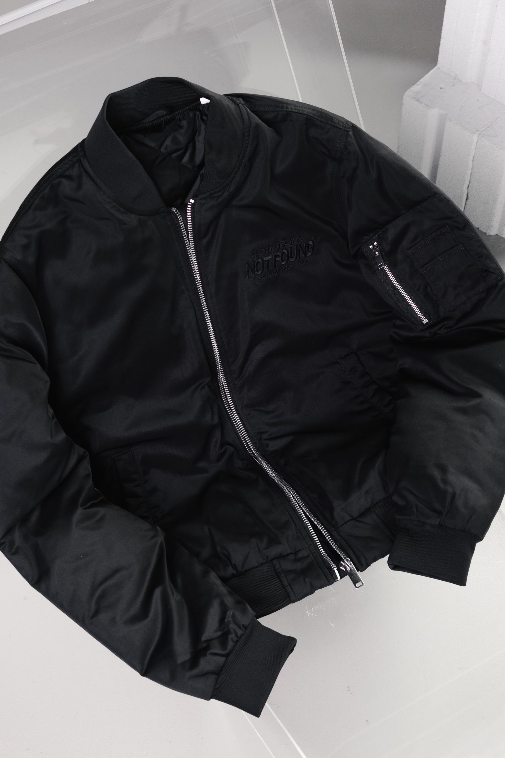 Bomber jacket - black print on black