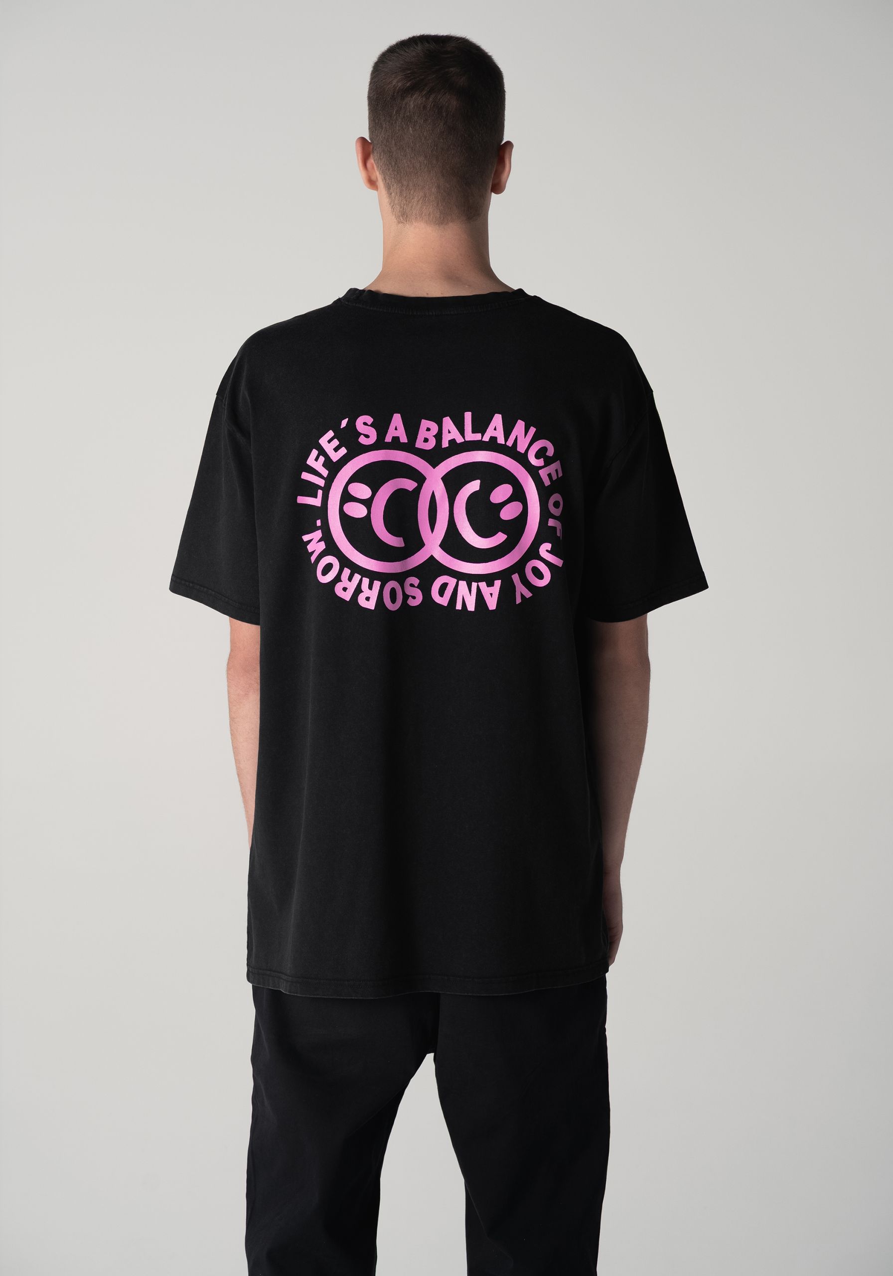 Happy & Sad T-shirt Stone Washed Oversized