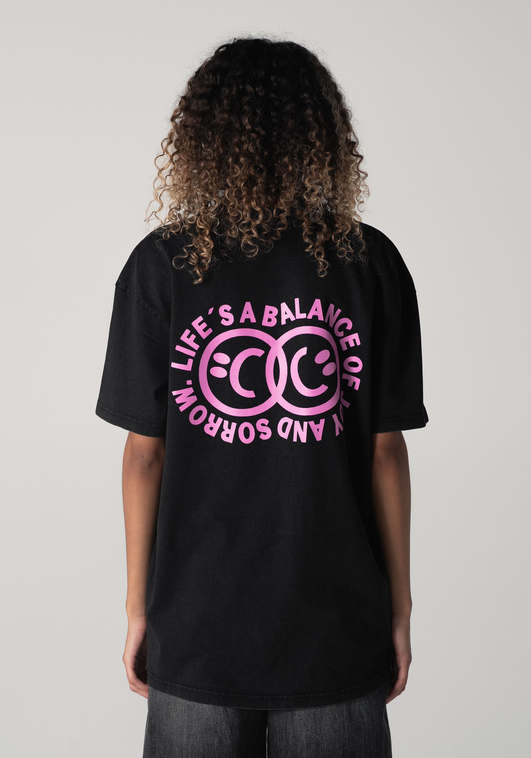 Happy & Sad T-shirt Stone Washed Oversized