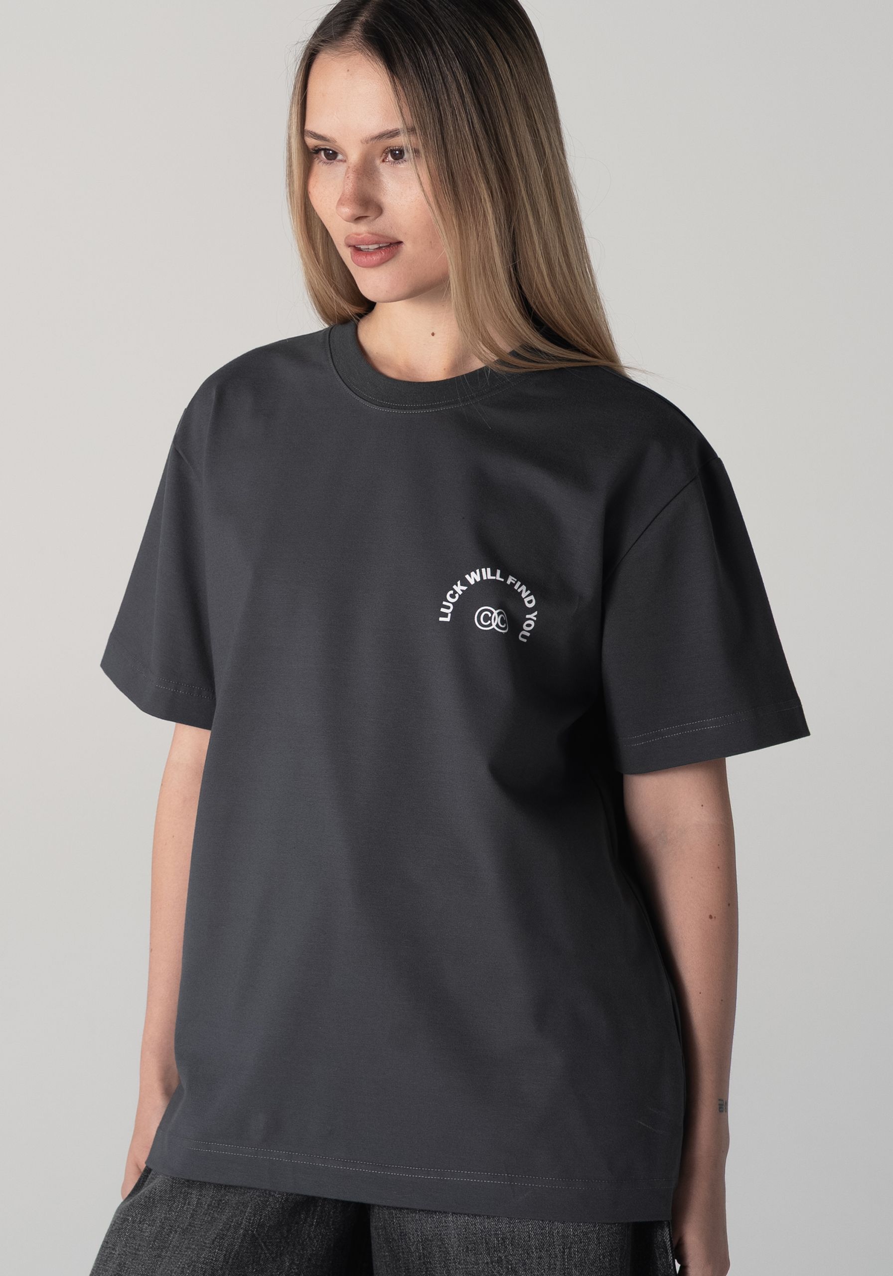 Luck Will Find You T-Shirt Grey