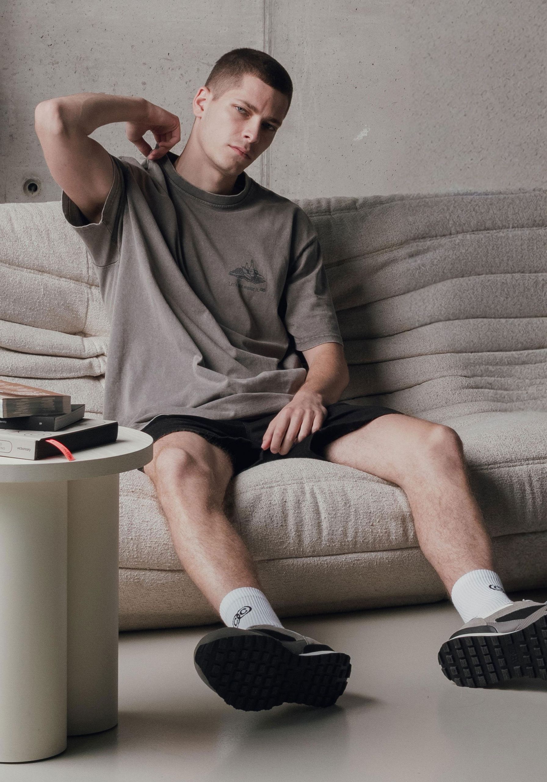 Picnic Time T-Shirt Stone Gray Oversized
