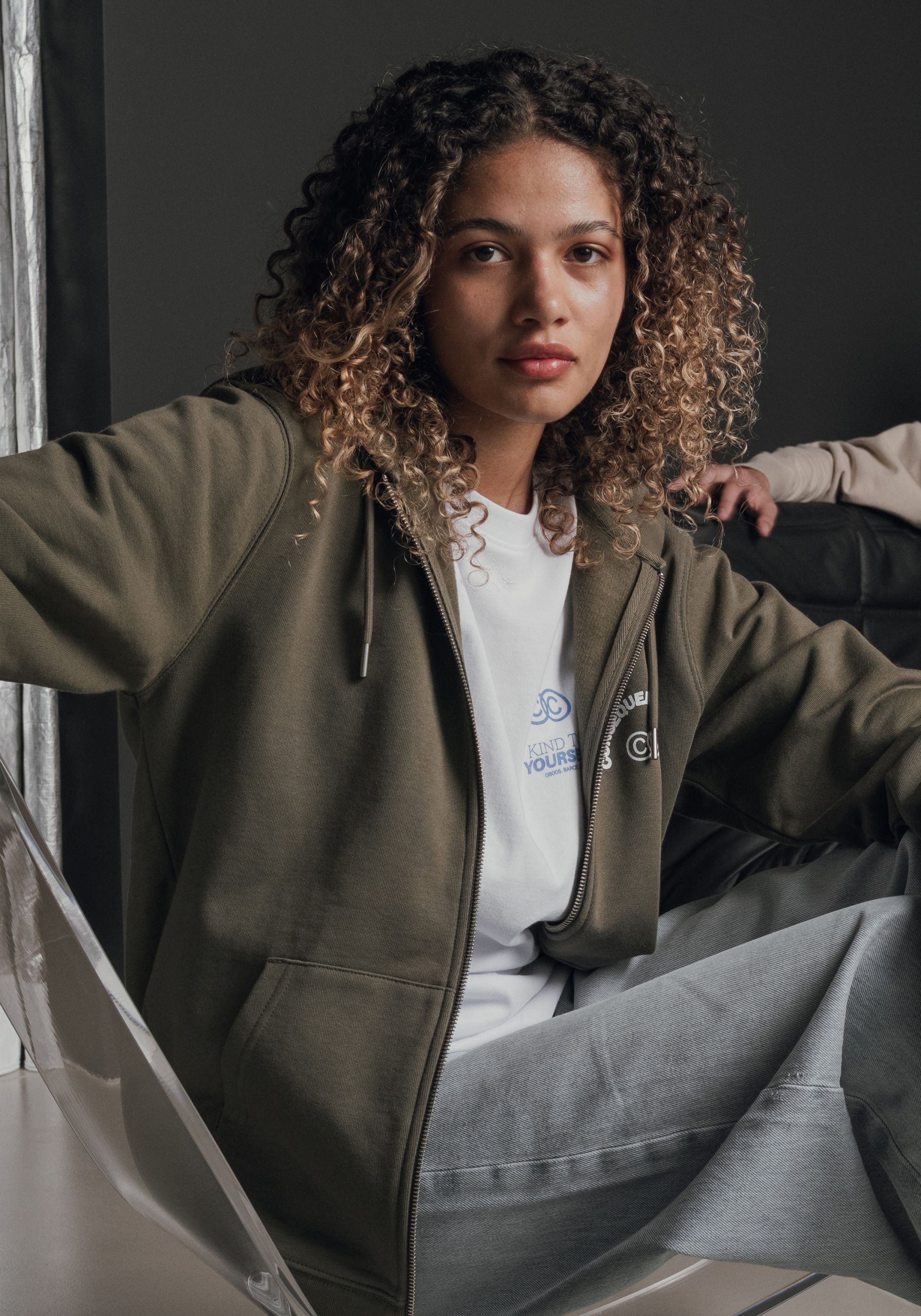 Be Nice Zipper Hoodie Utility Green