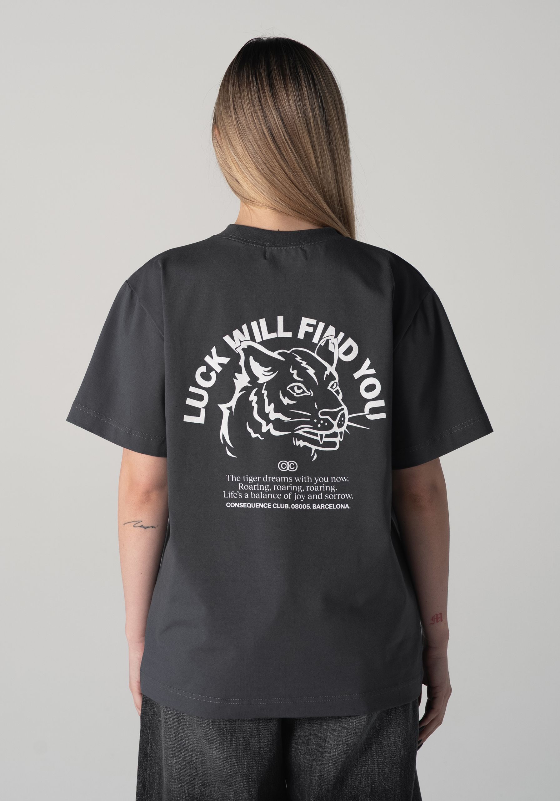 Luck Will Find You T-Shirt Grey