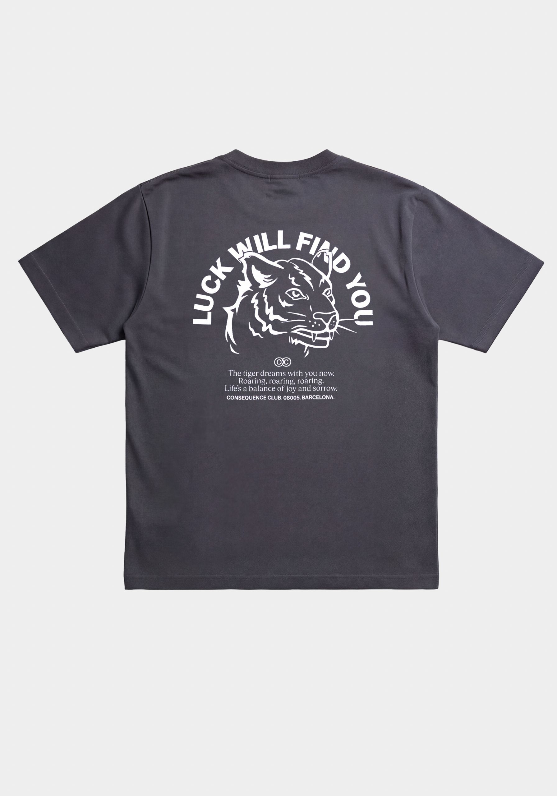 Luck Will Find You T-Shirt Grey